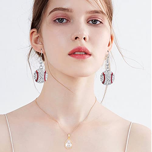 Baseball Rhinestone Drop Dangle Earrings Sports Jewelry for Women Girls Idea Gifts3