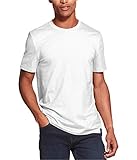 DKNY Mens Mercerized Solid Basic T-Shirt, White, Small
