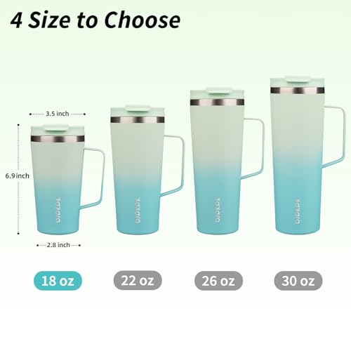 Image of BJPKPK 18oz Insulated Tumbler with Handle, Lid & Straw, Stainless Steel