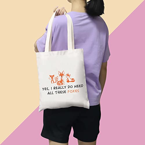 BDPWSS Fox Tote Bag Fox Lover Gift Yes i Really Do Need All These Foxes Funny Foxes Themed Shoulder Handle Bag4
