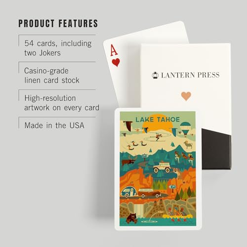 Baraja de cartas Lake Tahoe geométrica poker 52 cartas miniatura 3