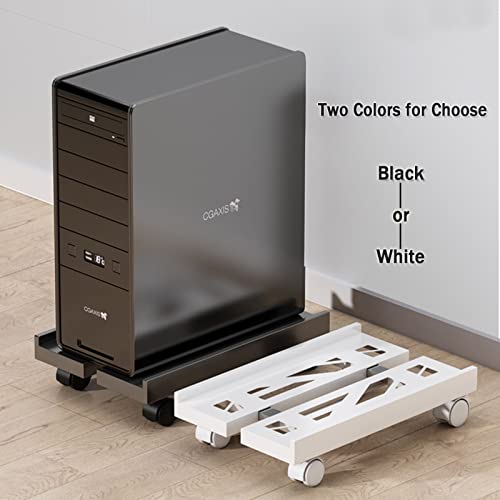Kriico Computer Tower Stand, Adjustable Cpu Stand Cart, Mobile Pc Stand With Rolling Casters, Cpu Raise Fits Most Pc Gaming Office Desk Accessories(White) #TOP6