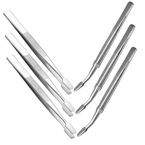 CORHAD 6pcs Duckbill Clip Stamp Tweezers Tweezers Stainless Steel Eyelash Applicator Coin Tongs for Stamps Collector Non-Magnetic Clip