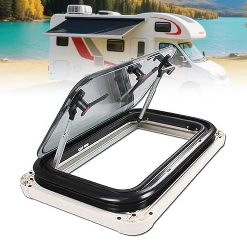 UORDBY RV Caravan Camper Windows Replacement, Hinged Push Out Window Trailer External Push Window RV Trailer Vent Hatch Skylight,Maximum Opening Angle 70° 900 * 450