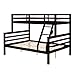 FLEXISPOT Twin Over Full Solid Wood Bunk Bed with Thick Posts,Wooden Bunk Bed with High Guardrail and Ladder for Kids, Teens, Dorm Rooms, and Guest Rooms,No Box Spring Needed,Espresso