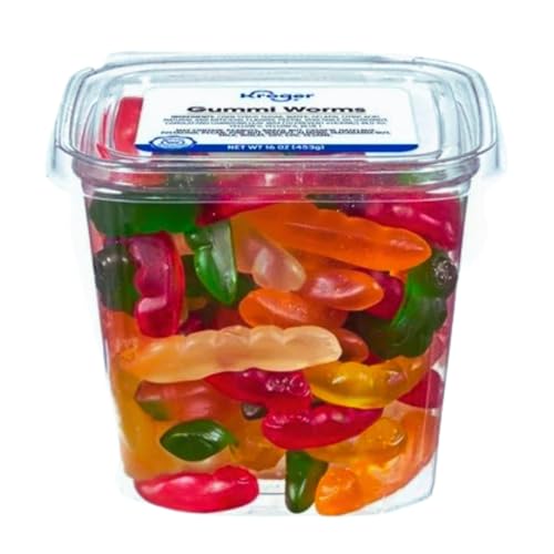 Gummi Worms Candy Bulk Bag, 16 oz Party Size, Soft & Chewy Fruity Gummy Worms, Colorful Assorted Flavors