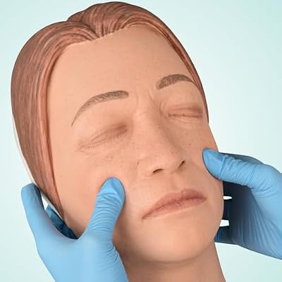 Injection Face Training Model for Injection Practice, Silicone Mannequin Face, Multi-Directional Injection Training Facial Model for Medical Students, Estheticians