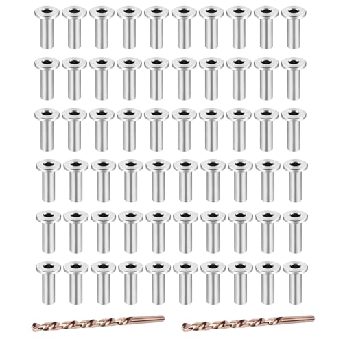 BE-TOOL 60PCS Stainless Steel Protector Sleeves, Hardware for Deck and Stair Railing System, Prevents Post Wear and Fraying, Durable, Clean-Look DIY Hardware (1/8")
