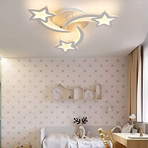 Dimmable Modern Acrylic Star-Shaped Ceiling lamp with Remote Control, Suitable for Living Room, Children's Bedroom and Lounge, LED (3 Stars)