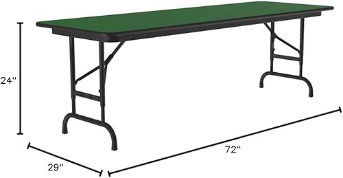 Miniatura 274 de Correll - Mesa plegable de altura ajustable y resistente, parte superior laminada de alta presión, fabricada en Estados Unidos, delantal de acero