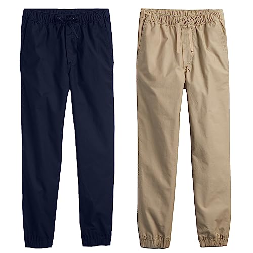 2-Pack Toddlers Slim Fitting Cotton Stretch Classic Twill Joggers - Main Image