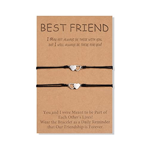 Cheerslife 2 Pièces Meilleur Ami Bracelets Ensemble Amitié Souhait Bracelet Correspondant Distance Coeur Bracelet Cadeaux pour Femmes Filles Adolescent Hommes Sœurs Cover