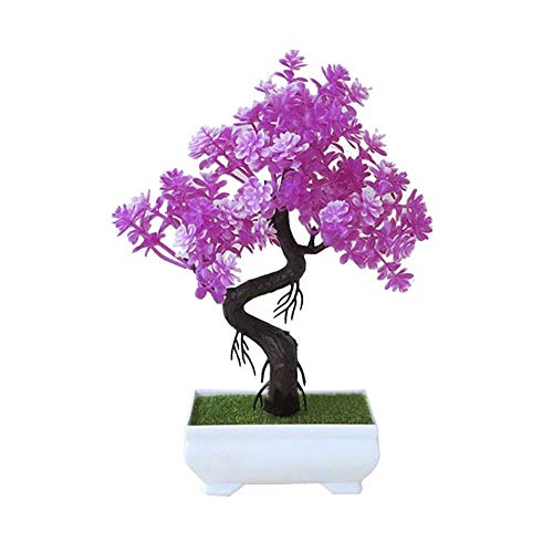 Plantes Artificielles Bonsaï Faux Plante en Pot Plantes Accessoire de Bureau Vert Bonsaï Petite Plante Verte Fausse Décoration de Fleur Pour Bureau Table Deco Cover