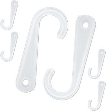 HDST-HOME 500Pcs 1-3/4 Inch Sock Display Hooks and Merchandising Attachments J-Hooks Plastic for Sock Hat Gloves Underwear Retail Display Hanger Clear