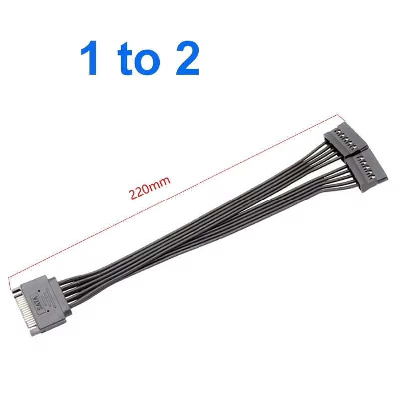 Cable SATA 15 pines macho a hembra extensión 1 a 1 miniatura 2