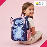 mybagstory | Plecak Stitch dla dzieci 3D | tornister dla dzieci i przedszkola | Lilo i Stitch Disney Blue Bagaż | Regulowane ramiączka | Idealna dziewczyna chłopiec na powrót do szkoły | 32 x 26 x 11