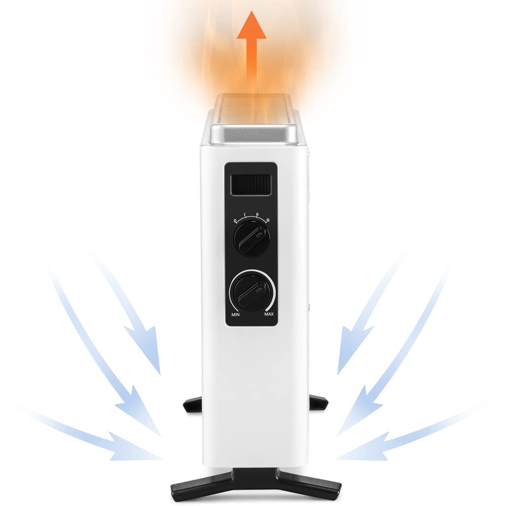 TROTEC Convector TCH 21 E | Calentador | Calentador eléctrico | Radiador plano | 3 niveles de calefacción (800 W / 1.200 W / 2.000 W)