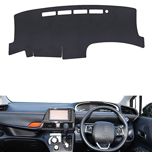 最新 カーボンファイバーレザー 素材 ダッシュボードマット トヨタ シエンタ Sienta 170系 ダッシュボードカバー 日焼け防止 ダッシュボードライト 保護マット 内装パーツ インテリア アクセサリー 車種専用設計 (Black)