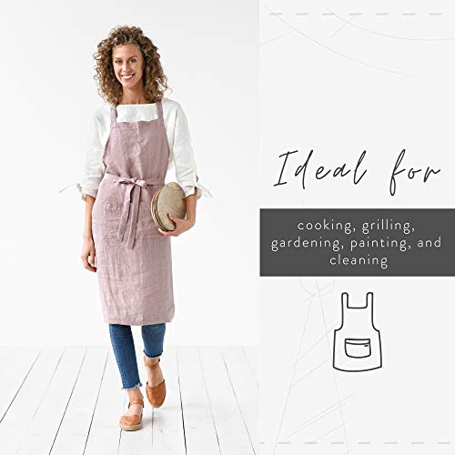 Magiclinen 100% Linen Apron - Cooking, Gardening, Grilling, Painting Apron With Pockets - Perfect For Women And Men (Woodrose, One Size) #TOP2