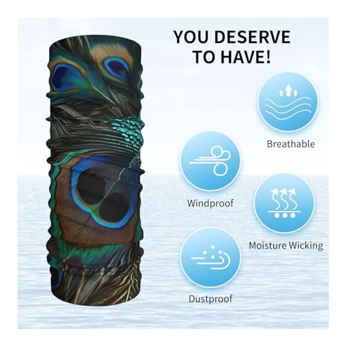 Peacock Feathers peafowl beautiful Neck Gaiter Face Cover Scarf Balaclava Bandana para Mujeres y Hombres, Máscara Gaiter para Motocicleta, Ciclismo, Esquí y Fiesta miniatura 5