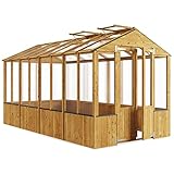 BillyOh 12x6 Wooden Frame Greenhouse with Opening Roof Vent | Polycarbonate Glazing | Garden Storage Large Wooden Lincoln Green House (12x6)