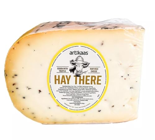 [Pack of 8] Gouda Cheese with Truffles, Creamy & Aged 60 Days – Infused with Italian Black Summer Truffles, Perfect for Snacking & Melting – Ship Refrigerated - 1 Pound Each