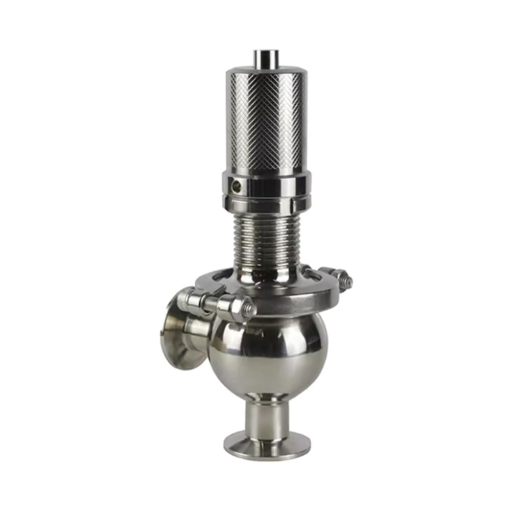 Valvola Di Sicurezza Sanitaria Regolabile A Tre Morsetti Da 1 "-2" | Valvole Di Scarico Proporzionali SS304/316L, Tenuta FKM, Intervallo Di Pressione 2-9 Bar For Sistemi Igienici(SS304,1-1/2")