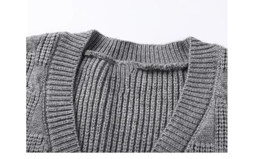 Men's Knitted Vests Sweater Warm Button Down Sleeveless Cardigan Vest Sleeveless Pullover Vests for Autumn and Winter2