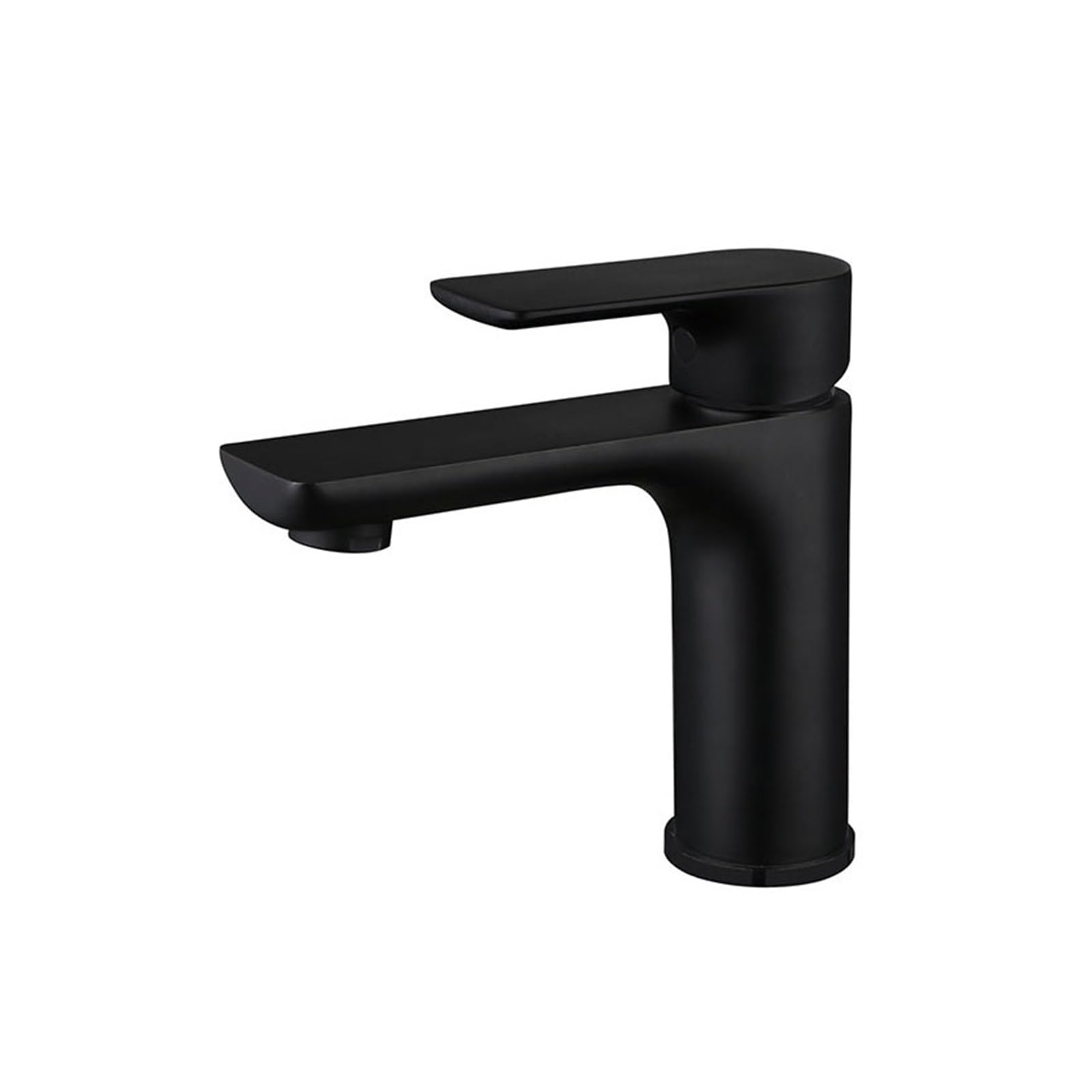 Grifo de lavabo monomando negro mate de latón para baño moderno