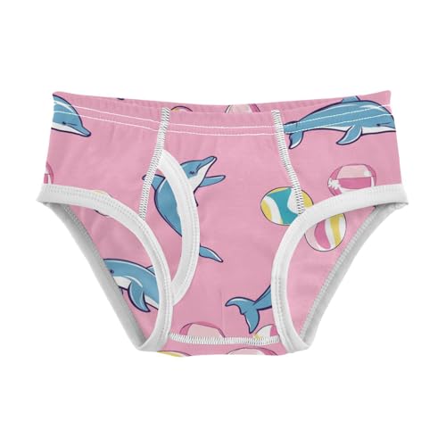 Wusikd Cute Pink Dolphins Boys' Underwear Cotton Beach Balls Boys Briefs Soft Toddler Underwear 2T