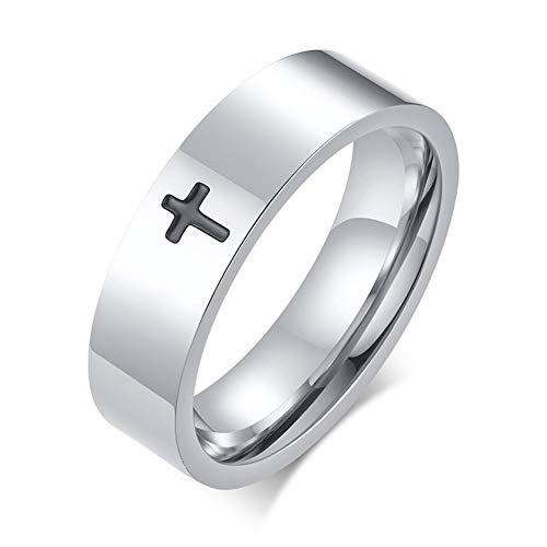 Ropman stainless steel cross ring for mens womens christian jesus…