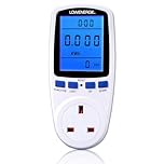 LOWENERGIE Energy Monitor Plug-In – Electricity Usage & Cost Meter, Backlit LCD Display, Watt Voltage Amp Measure for Home & Office, 240V 13A (1 PACK)