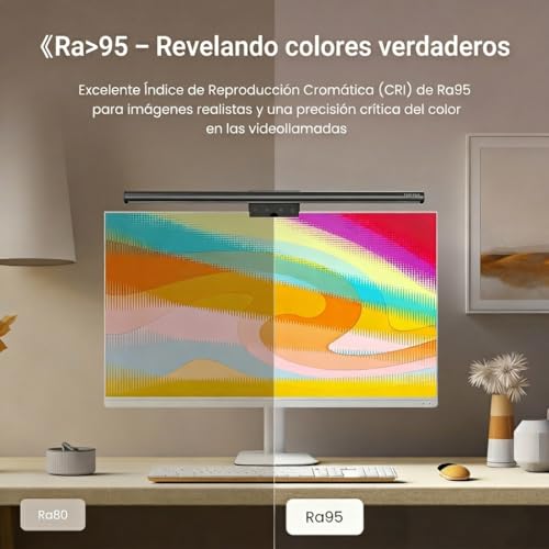 Monitor light bar regulable Yeelight de 40cm con protección ocular para escritorio 4