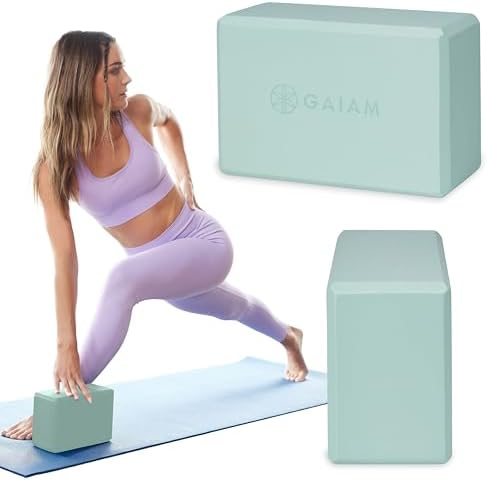 Gaiam Yoga Block - Supportive Latex-Free Eva Foam - Soft Non-Slip...