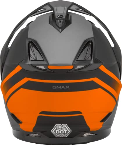 Gmax Gm-11 Dual Sport Helmet (Black/Orange/Grey, Large) #TOP3