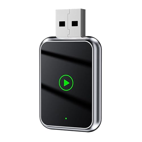 Wireless CarPlay Adapter for Jaguar F-PACE I-PACE E-PACE F-Type XE XF, Convert Wired to Wireless CarPlay Dongle, 2-in-1 Fast & Stable Wireless Adapter for Android Auto, Plug & Play(Color:B Silver)