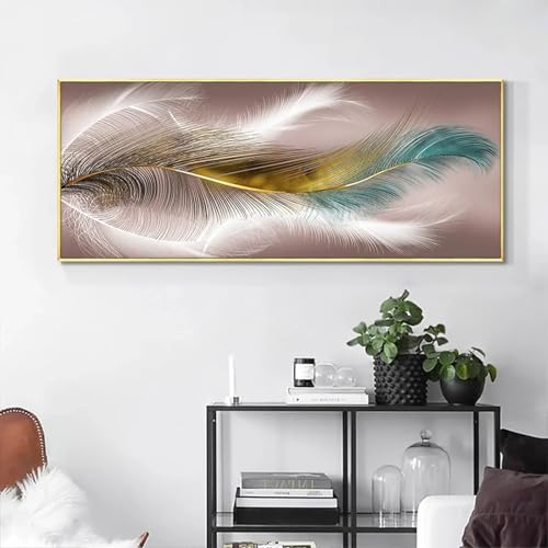 Poster plumes pour séjour chic et maison chaleureuse format vertical