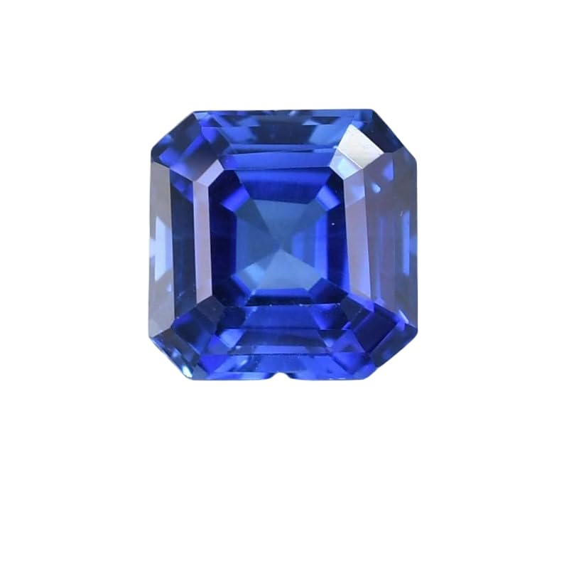 Saphir bleu naturel 8x8mm taille émeraude pour création de bague et pendentif unique
