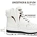 Womens Waterproof Ankle Boots for Outdoor (Non Slip Outsole),Fashion Combat Boots with Side Zipper,Warm Fur Lined Winter Snow Boots(White.US7.5)