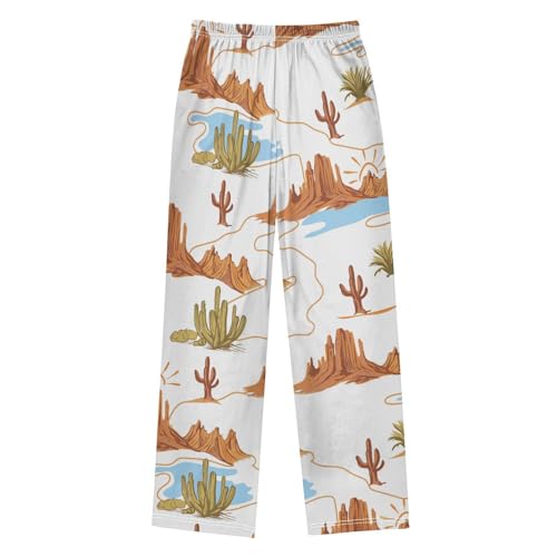 Desert Cactus Boys Pants Boys Athletic Pants Long Pant for Boywith Pockets Wide-Leg Size 6-14Y2