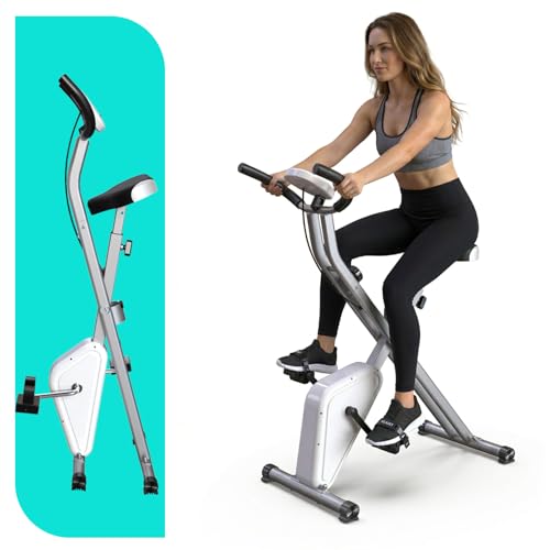 LINBOLUSA Portable Exercise Bike, Lightweight Stationary Bikes for Home Workout, Foldable Indoor...