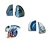 JIC Gem Blue Agate Bookends Geode Book Ends for Shelves Decorative Crystal Bookends Heavy Duty Bookend Bookshelf Decor with Rubber Bumpers(1 Pair, 3-4 LBS)