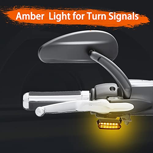 Motoparacc Sequential Handlebar Led Turn Signals, Switchback Universal Motorcycle Running Lights Mirror Side Markers For Harley, Yamaha, Kawasaki, Victory, Atv #TOP2