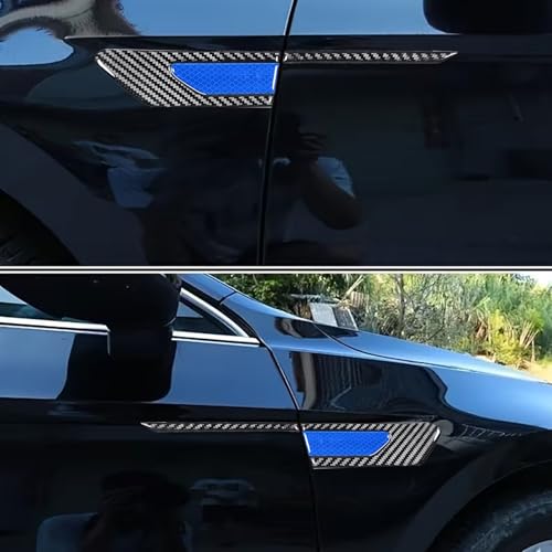 Image of Car Reflective Safety Stickers for Cars & Bikes, Side Fender Bumper, Night Visibility Warning Tape Waterproof High Intensity Reflector Decal Universal Fit (Set of 2, Blue)
