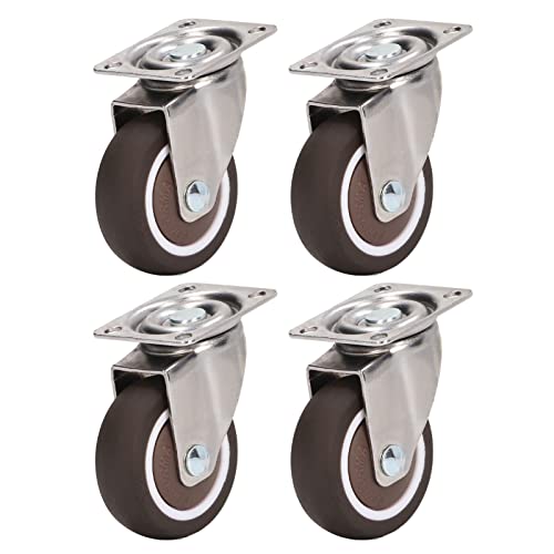 Rodas de Rodízio de Placa de 4 Peças, Rodízios de Placa para Serviços Pesados, Borracha Macia Cromad