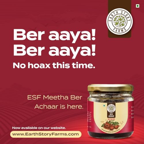 Earth Story Farms Meetha Ber Pickle | No Preservatives | Sweet Jujube Pickle| Premium Ingredients | Testy Kul Pickle | Meetha Ber Ka Achar (200gm)