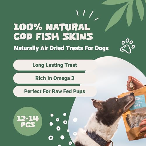 Pets Purest Fish Skin Dog Treats - Air-Dried Fish Skins for Dogs. For Teeth, Joints, Skin & Coat Health. 100% Natural Treats with Benefits 200g