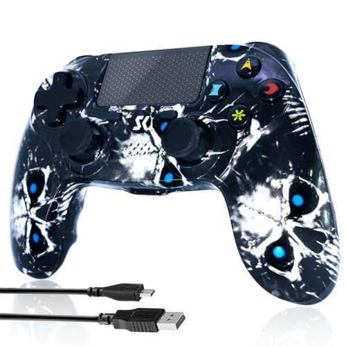 CHENGDAO Wireless Controller für PS4, Game Controller für PS4/Pro/Slim/PC, Gamepad mit Dual Vibration, 6-Achsen Gyro sensor, Schwarz