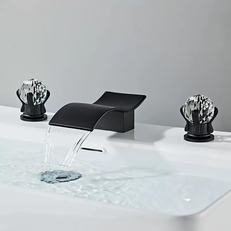 Robinet de lavabo mitigeur de salle de bain cygne en laiton noir