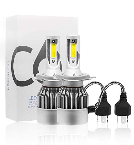 Woschmann C6 H4 50W/4600LM Plug & Play Headlight Light LED Conversion Kit for Cars/Scooty/Bike (6000K)